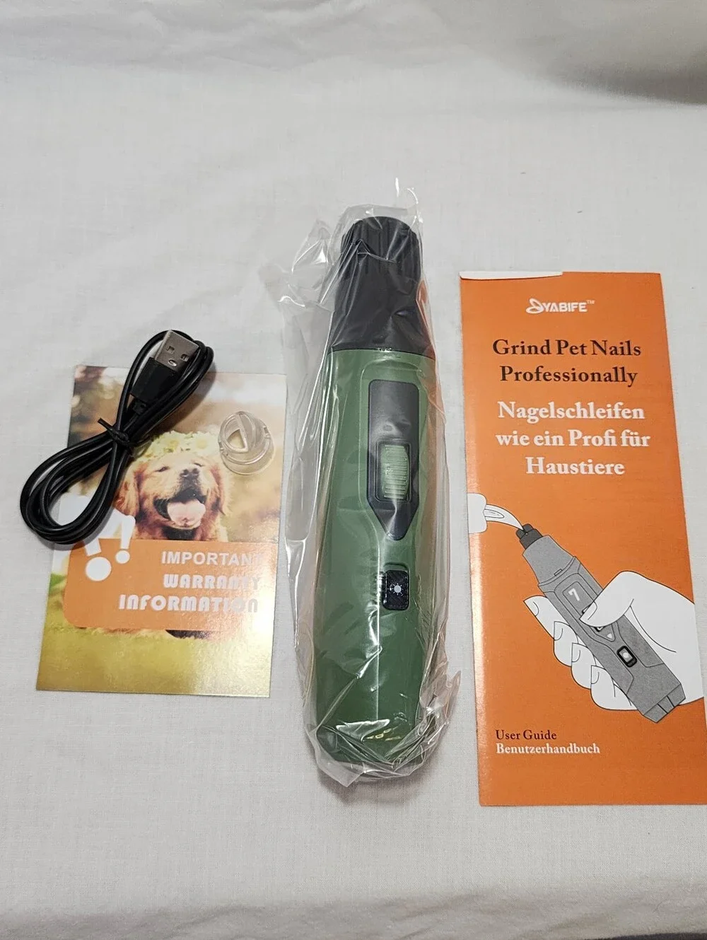 Green Pet Nail Grinder - Electric Dog Nail Trimmer